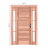 Kit Porta de Madeira 2 Vitrôs Esquerda 213cmx156cmx12cm Pe28 Esel - 3