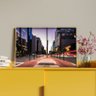 Quadro Decorativo Tela Canvas Urbanismo Av Paulista com Moldura Dourada - 100x70 Cm - 4