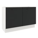 Ver imagem 1 de Balcão de Pia Madesa Agata 2 Portas Branco/Preto Cor:Branco/Preto