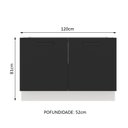 Ver imagem 2 de Balcão de Pia Madesa Agata 2 Portas Branco/Preto Cor:Branco/Preto
