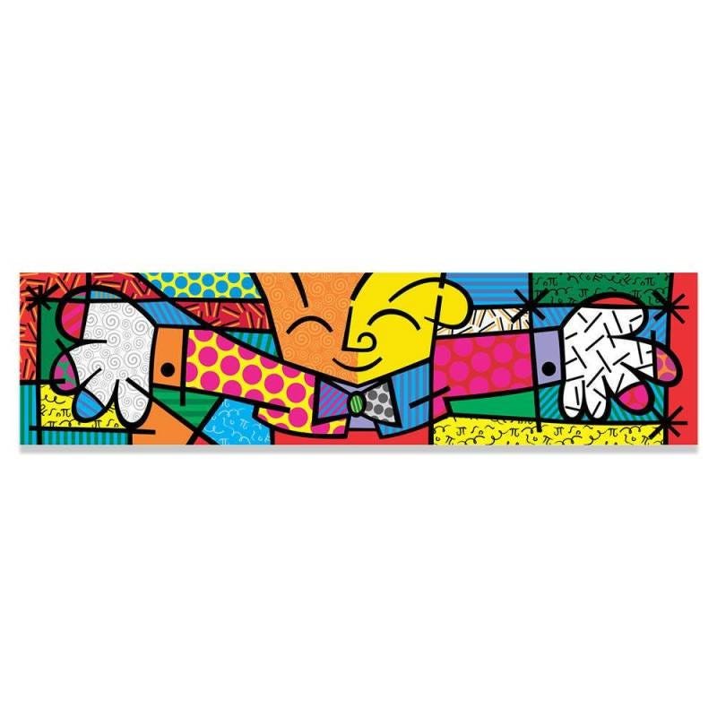 Quadro Romero Britto O Abraço The Hug Tela Canvas Sala | MadeiraMadeira