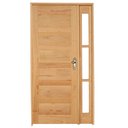 Ver imagem 1 de Kit Porta de Madeira Vitrô Esquerda 213CMX110CMX12CM PE28 Esel Marrom