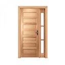 Ver imagem 2 de Kit Porta de Madeira Vitrô Esquerda 213CMX110CMX12CM PE28 Esel Marrom