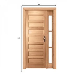 Kit Porta de Madeira Vitrô Esquerda 213cmx110cmx12cm PE28 Esel - 5