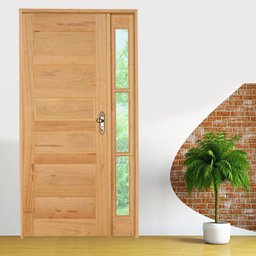 Kit Porta de Madeira Vitrô Esquerda 213cmx110cmx12cm PE28 Esel - 3