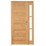 Kit Porta de Madeira Vitrô Esquerda 213cmx110cmx12cm Pe28 Esel - 1