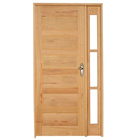 Kit Porta de Madeira Vitrô Esquerda 213cmx110cmx12cm Pe28 Esel