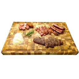 Tabua Carne Churrasco / Prancha Corte Teca 58,5cm X 38cm - 1