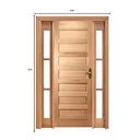 Ver imagem 2 de Kit Porta de Madeira 2 Vitrôs Esquerda 213cmx136cmx12cm Pe28 Esel