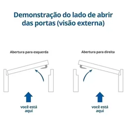 Kit Porta de Madeira 2 Vitrôs Esquerda 213cmx136cmx12cm PE28 Esel - 3