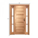 Ver imagem 4 de Kit Porta de Madeira 2 Vitrôs Esquerda 213cmx146cmx12cm Pe28 Esel