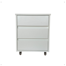 Mesa de Cabeceira para Apoio com 3 Gavetas Decorativo Rodizio em Gel de Chão 40x45x30cm - 1