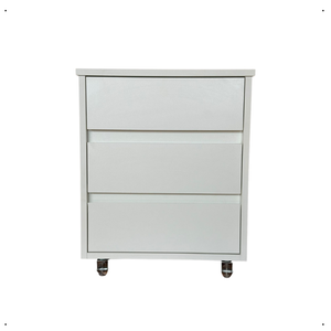 Mesa de Cabeceira para Apoio com 3 Gavetas Decorativo Rodizio em Gel de Chão 40x45x30cm