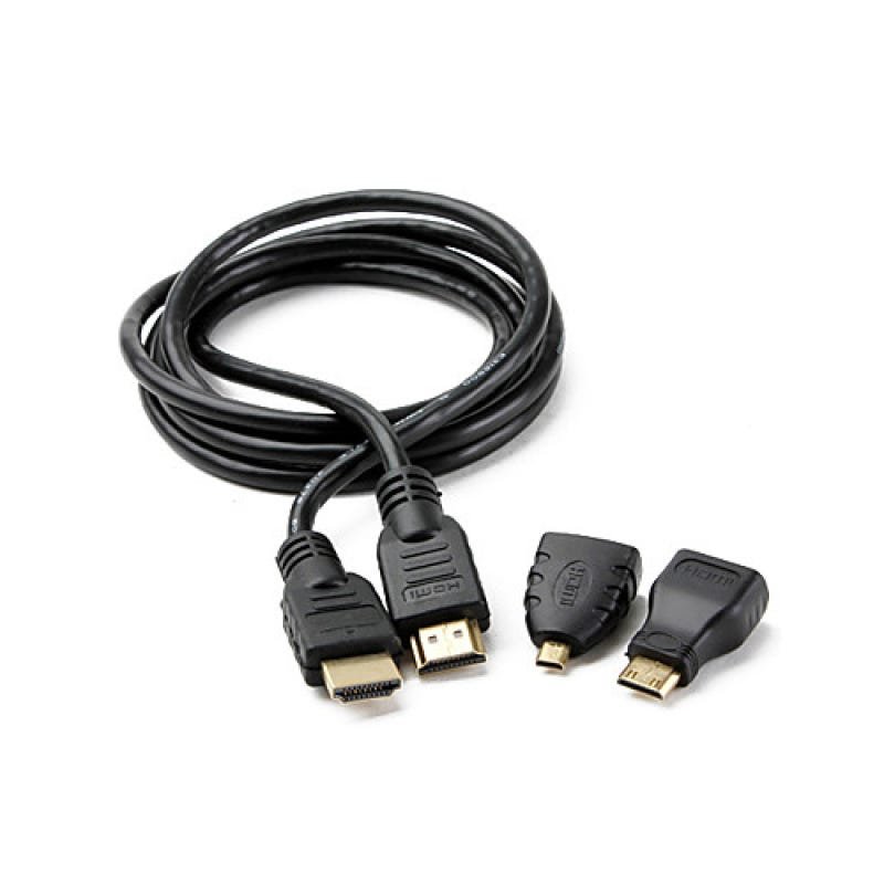 Cabo HDMI 3 Em 1 Micro e Mini 1.8M 1080P Adaptador 3 Pontas - 1