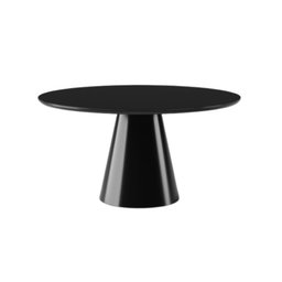 Mesa de Jantar Cone 120 Cm C/ Vidro Laqueado Preto *somente a Mesa* - 1