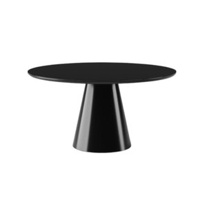 Mesa de Jantar Cone 120 Cm C/ Vidro Laqueado Preto *somente a Mesa*