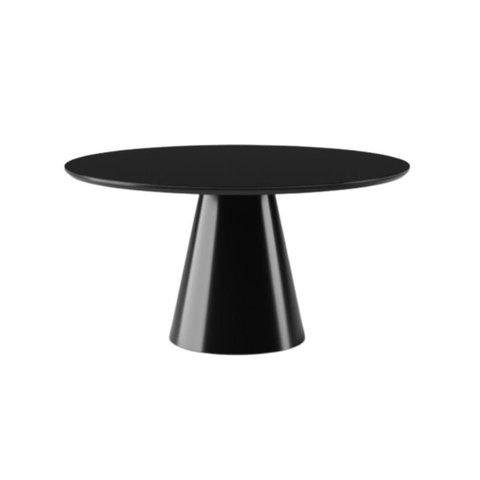 Mesa de Jantar Cone 120 Cm C/ Vidro Laqueado Preto *somente a Mesa*