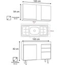 Ver imagem 4 de Armário Aéreo Indiana e Balcão Gabinete 100cm com Pia Inox Luziania Branco/Preto - Lumil Lumil Móvei