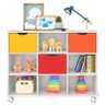 Nicho Organizador 3 Gavetas 6 Nichos com Rodízios Linus Cor Colorido com Branco - Qmovi - 2
