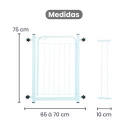 Portão Segurança Pet Grade Proteção 75cm Cães Bebês Gudim Portão Pet - 4