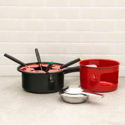 Aparelho de Fondue Viena 8 Peças com Queimador Forma Vermelho - 2