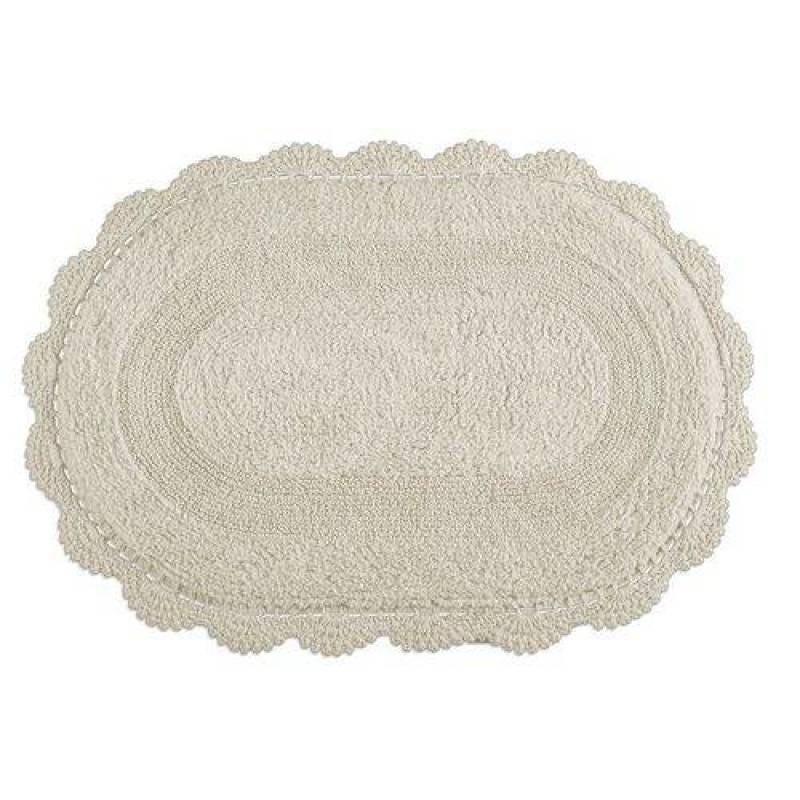 Tapete Croche Oval 60 x 90 Pérola Kacyumara