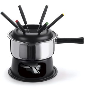 Kit Fondue Com Difusor De Calor 6 Garfos Panela 1,4 Litros