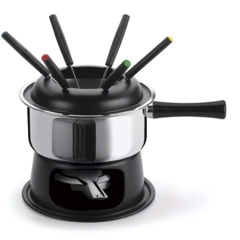 Kit Fondue Com Difusor De Calor 6 Garfos Panela 1,4 Litros