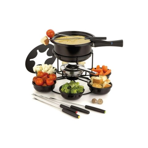 Aparelho de Fondue Giratório Viena Carroussel 16 Peças com Queimador Forma Preto