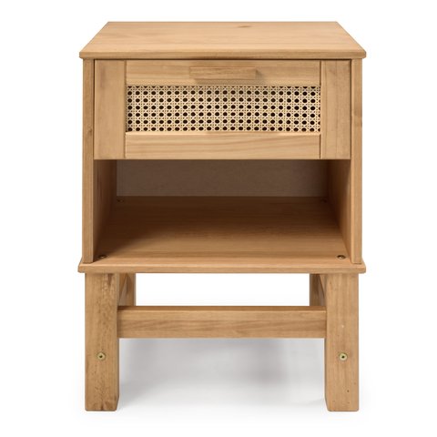 Mesa de Cabeceira Rattan com Gaveta e Nicho