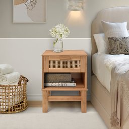Mesa de Cabeceira Rattan com Gaveta e Nicho - 4
