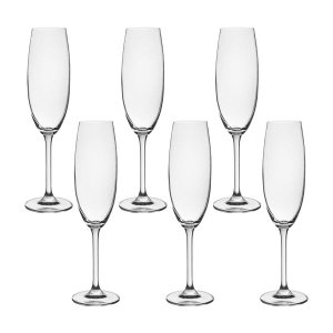 Jogo 6 Taças de Champanhe Gastro 220ml Cristal Eco. Bohemia