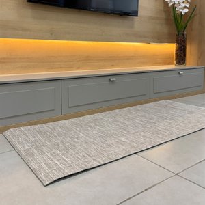 Tapete Qatar Passadeira Antiderrapante Marrom Algodão e Poliéster Ideal para Sala Quarto Pequenos Es