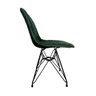 Kit 2 Cadeiras Jantar Estofadas Verde Eiffel Eames Base Ferro Preto - 3