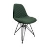 Kit 2 Cadeiras Jantar Estofadas Verde Eiffel Eames Base Ferro Preto - 2