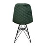 Kit 2 Cadeiras Jantar Estofadas Verde Eiffel Eames Base Ferro Preto - 5