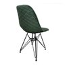 Kit 2 Cadeiras Jantar Estofadas Verde Eiffel Eames Base Ferro Preto - 4