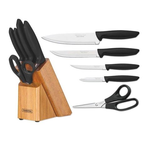 Jogo de Facas 6 peças Plenus Tramontina Suporte Madeira