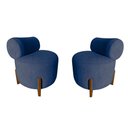Ver imagem 1 de Kit 2 Poltronas Decorativa Mônaco Veludo Azul Marinho