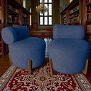 Ver imagem 7 de Kit 2 Poltronas Decorativa Mônaco Veludo Azul Marinho