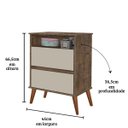 Ver imagem 2 de Mesa Cabeceira Onix Cor:Canela Off White Mizza Decor Canela Off White