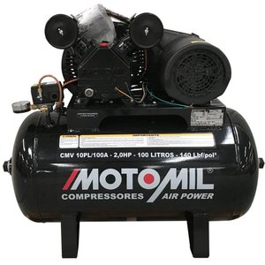 Compressor de Ar 10 Pés 2,0 HP 100 Litros 2 Pistões CMV-10PL|100A Profissional MOTOMIL