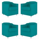 Ver imagem 1 de Kit 04 Poltrona Tilla para Recepção Consultorio Sala:azul Turquesa
