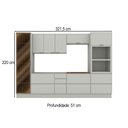 Ver imagem 2 de Cozinha Completa Fineze 7 Portas 8 Gavetas com Vidro 100% MDF Areia Hp/Cinamomo - Henn