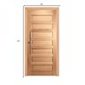Kit Porta de Madeira Pivotante Frisada Direita 214cmx107cmx12cm PE28 Esel - 5