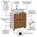 Ver imagem 3 de Gabinete de Banheiro Para Pia Coluna 2 Portas Eccos Branco/Nature