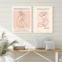 Ver imagem 2 de Kit 2 Quadros Matisse Mulheres Rosa 24x18cm - com Vidro:moldura Branca