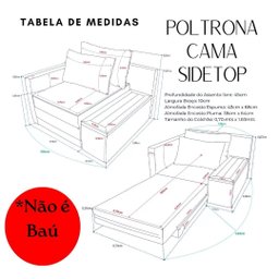 Poltrona | Cama com Tampo Lateral de Madeira com Usb Lado Esquerdo | Linho Deva 05 - 6