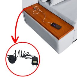 Poltrona | Cama com Tampo Lateral de Madeira com Usb Lado Esquerdo | Linho Deva 05 - 4