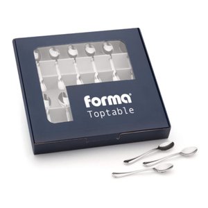 Colher de Chá Café Aço Inox Toptable 12 Peças com Caixa